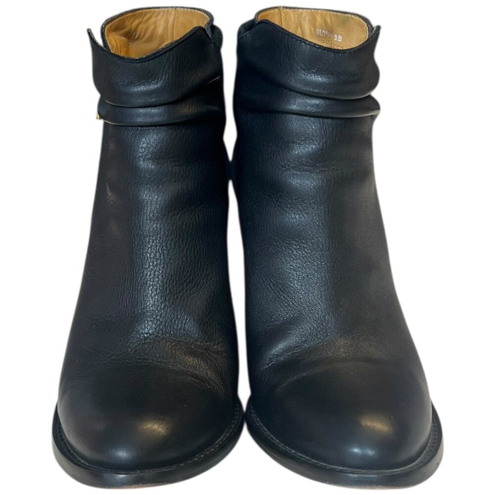 Lucchese Britta Bootie Black Leather Suede Ankle Boots Block Heel Women’s 9B - Picture 3 of 9